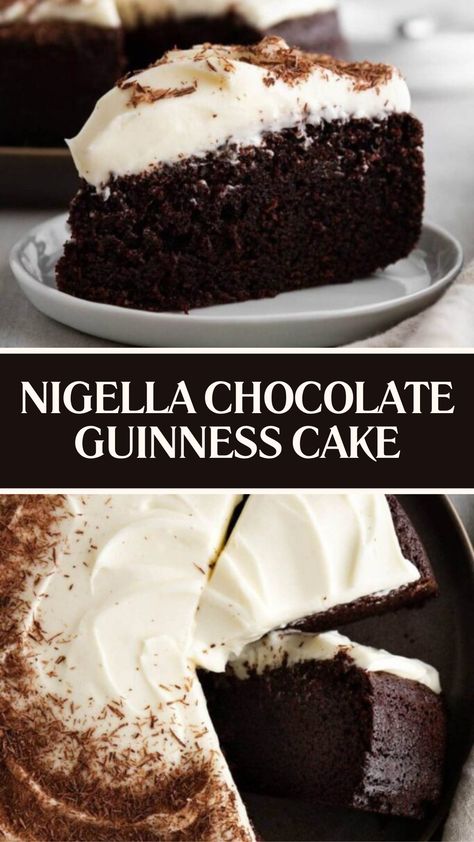 Nigella Chocolate Guinness Cake Nigella Chocolate Guinness Cake, Pocket Bread, Guinness Chocolate Cake, Guinness Recipes, Chocolate Guinness Cake, Guinness Chocolate, Guinness Cake, Book Pocket, Cupcake Baking