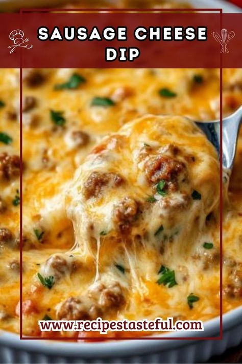 This easy Sausage Cheese Dip is a crowd-pleaser that's perfect for parties or game days. With creamy Velveeta cheese, savory sausage, and a hint of spice from Ro*Tel tomatoes, it’s a delicious dip that comes together in just 10 minutes. Velveeta Sausage Dip, Velveeta Cheese Dip, Recipes With Velveeta Cheese, Sausage Cheese Dip, Velveeta Recipes, Sausage Dip, Cheese Dip Recipe, Spicy Dip, Best Sausage