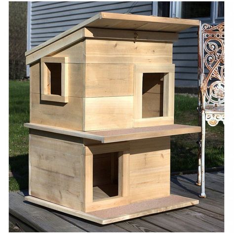 Outside Cat Shelter, Insulated Cat House, Outside Cat House, Cat House Plans, Outdoor Cat Shelter, Feral Cat Shelter, Feral Cat House, Chat Diy, Kat Diy