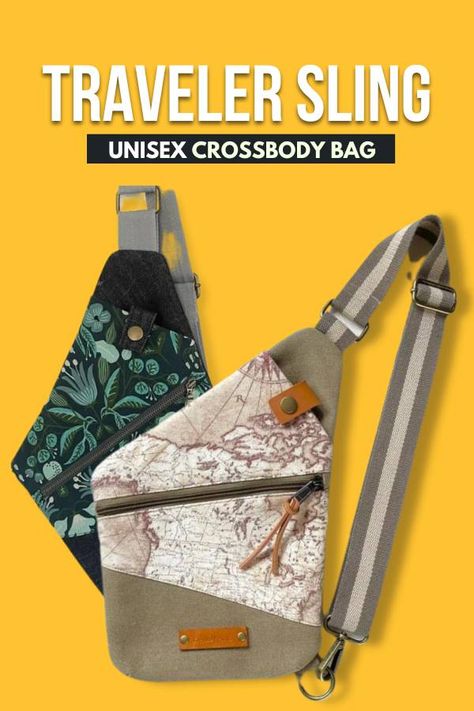 Sling Purse Pattern, Cross Body Sewing Pattern, Hipster Bag Pattern Free, Cross Body Bag Travel, Sling Bag Patterns, Diy Cross Body Bag, Free Sling Bag Patterns To Sew, Cross Body Bag Pattern Free Sewing, Crossbody Bag Pattern Free