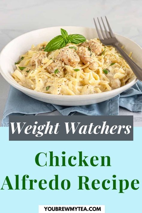 Weight Watchers Chicken Alfredo, Weight Watchers Pasta Recipes, Weight Watchers Shrimp, Weight Watchers Pasta, Ww Lunch, Weight Watchers Menu, Weight Watchers Meals Dinner, Chicken Alfredo Recipe, Ww Food