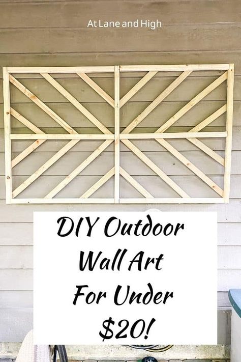 Learn how to create amazing Outdoor Wall Art for a blank wall on your home that doesn't break the bank! Diy Wall Decor Outdoor, Out Door Wall Art, Outdoor House Decor Wall, Diy Garden Wall Art, Decorative Outdoor Wall Ideas, Exterior Wall Art Ideas, Outdoor Wall Art Front Of House, Outside Wall Art Outdoors Ideas, Outdoor House Wall Decor