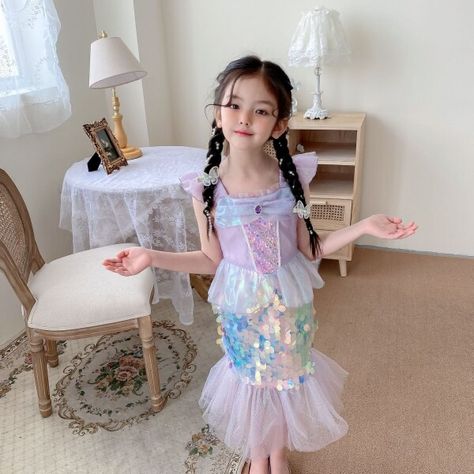 US $8.25 30％ Off | Little Mermaid Ariel Princess Costume Kids Dress For Girls Halloween Cosplay Children Birthday Party Clothes Mermaid Dress Mermaid Princess Costume, Naruto Costume, Birthday Party Clothes, Princess Costume Kids, Best Kids Costumes, Costume Couples, Nezuko Cosplay, Moon Cosplay, Mermaid Kids