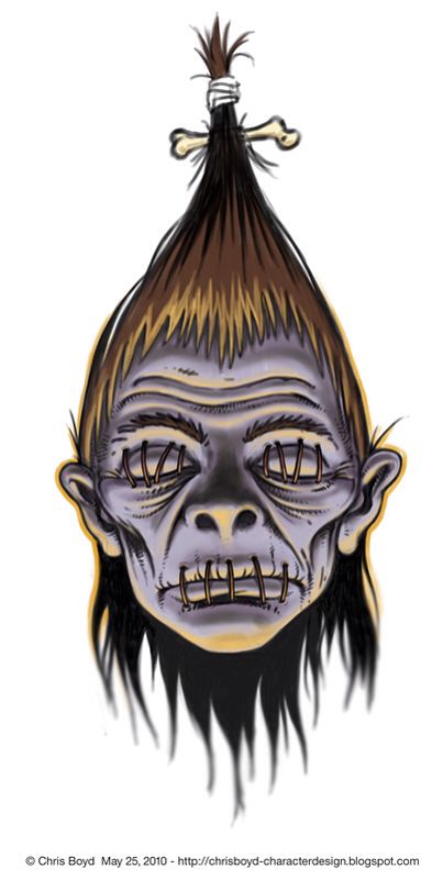 Shrunken Head Tattoo, Head Tattoo Design, Voodoo Doll Tattoo, Voodoo Tattoo, Voodoo Art, Wörter Tattoos, Shrunken Heads, Zombie Drawings, Aztec Artwork