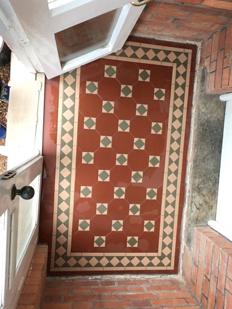 Victorian Floor Tiles- stockist in our interiors showroom in Crouch End London Victorian Floor Tiles Hallways, Hallway Victorian, Tiles Hallway, Victorian Hallway Tiles, English Tiles, Hallway Tiles Floor, Entry Tile, Entryway Tile, Victorian Interior Design