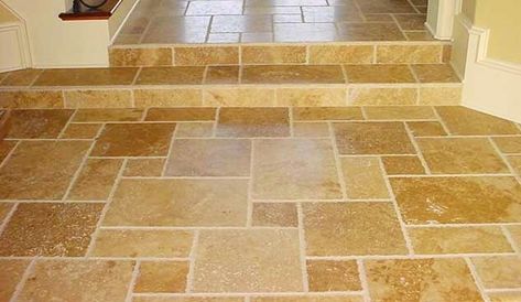 Shower Travertine, Bathroom Beige Walls, Tile Transition, Architect Ideas, Travertine Floor Tile, Travertine Bathroom, Travertine Floor, Backyard Renovation, Flooring Diy