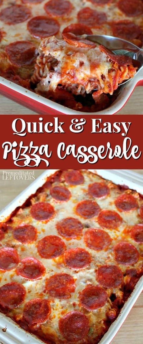 Pizza Caserole, Easy Pizza Casserole, Quick Casserole Recipes, Popular Casseroles, Pizza Casserole Recipe, Pizza Pasta Casserole, Quick Casseroles, Pizza Pasta Bake, Make A Pizza