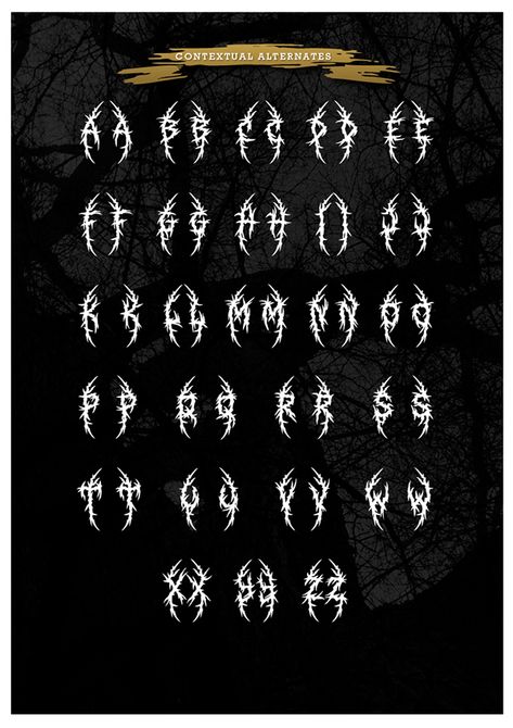 Deathmetal Fonts, Metal Font Tattoo, Dark Fonts, Chrome Typography, Still Tattoo, Black Metal Font, Be Still Tattoo, Metal Typography, Dark Lettering