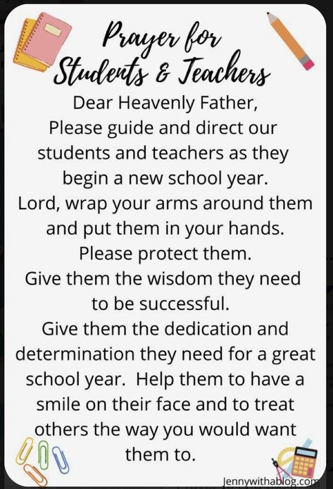 Classroom Prayer, Back To School Prayer, Prayer For Students, Give Thanks In All Circumstances, Teacher Prayer, Prayer For My Son, Encouraging Scriptures, God Has A Plan, Prayer For My Children