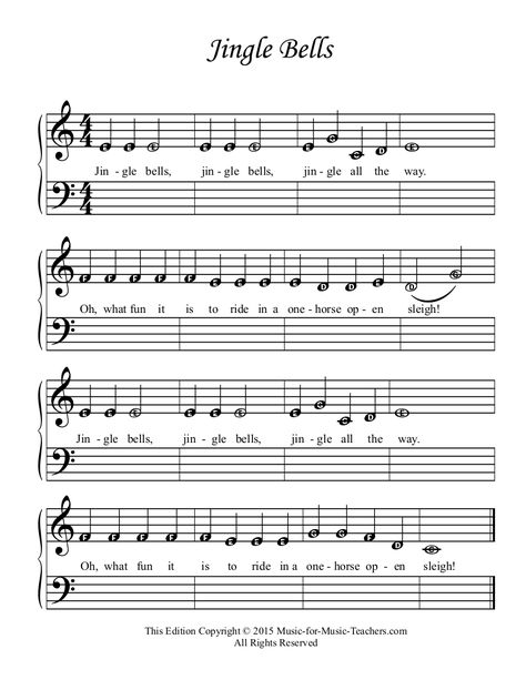 Jingle Bells Jingle Bell Violin Sheet Music, Jingle Bells Clarinet Sheet Music, Jingle Bells On Piano, Jingle Bells Piano Easy, Piano Jingle Bells, Violin Beginner Music, Jingle Bells Piano, Bass Clarinet Sheet Music, Jingle Bells Sheet Music