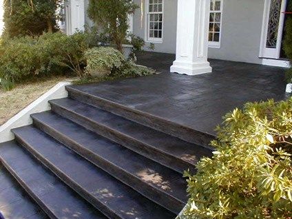 painted concrete porch floor white house | Dark, StepsSiteElite Crete CorporationValparaiso, Indiana Concrete Stairs Outdoor, Stained Concrete Porch, Concrete Front Steps, Stairs Outdoor, Concrete Front Porch, Step Ideas, Painted Concrete Steps, Front Porch Steps, House Improvement