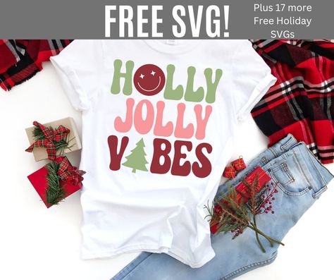 Vinyl Christmas Shirts, Christmas Shirts Vinyl, Free Christmas Svg, Holly Jolly Vibes, Puff Vinyl, Make A Shirt, Easy Puff, Htv Vinyl, Vinyl Shirts