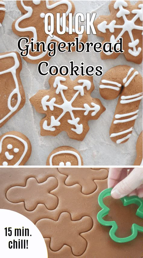 Quick Gingerbread Cookies Quick Gingerbread Cookies, Gingerbread Cookie Dough Recipe, Diy Gingerbread Cookies, Christmas Munchies, Icing For Gingerbread Cookies, Easy Gingerbread Cookie Recipe, Cozy Cabin Aesthetic, Gingerbread Cookie Mix, Food Relationship