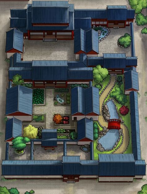 Chinese Courtyard House, Chinese Courtyard, Chinese House, Teapot Design, Asian Architecture, Sims 4 House Design, Sims House Plans, Sims House Design, Patio Diy