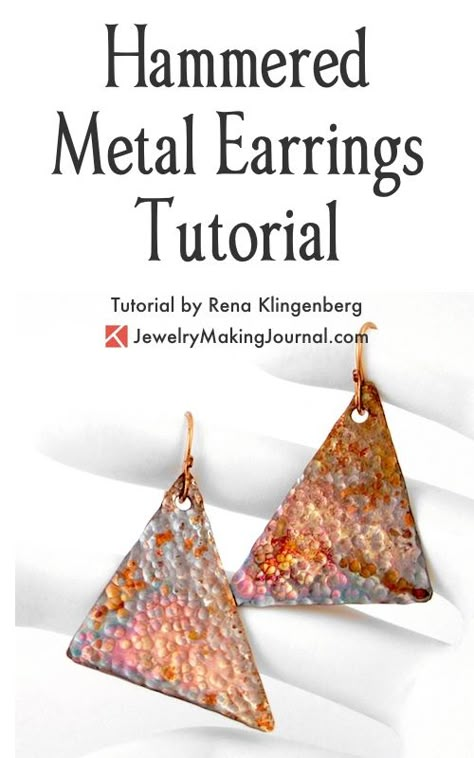 Hammered Metal Jewelry, Diy Jewelry Making Tutorials, Metal Jewelry Making, Hammered Jewelry, Diy Jewelry Earrings, Earrings Tutorial, Jewerly Making, Hammered Earrings, Hammered Metal