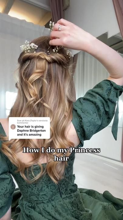 fairycore hairstyle｜TikTokin haku Fairycore Hairstyle, Princess Bangs, Curly To Straight, Princess Hairstyle, Hair Tool Set, Medieval Hairstyles, Hair Tea, Beautiful Braided Hair, Princess Hair