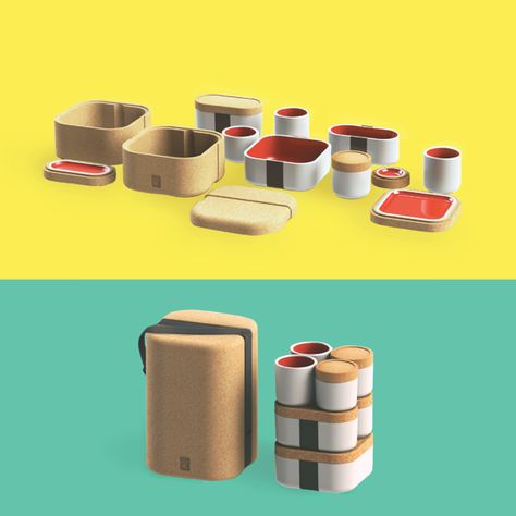 MODULE // stoneware lunchbox by amarilis dias, via Behance Food Package Design, Food Containers Design, Lunchbox Design, Lunch Box Containers, Picnic Set, Container Design, Graduation Project, Food Packaging Design, Cool Inventions