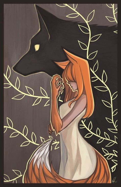 Fox Artwork, Fox Drawing, Kitsune Fox, Spice And Wolf, Wolf Love, Wolf Drawing, Anime Wolf, Fox Art, Dessin Adorable