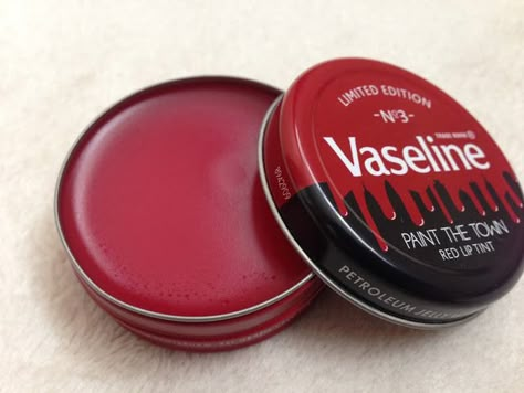 I Am Fabulicious: Vaseline Paint The Town Red Limited Edition Lip Tint Uses For Vaseline, Penyimpanan Makeup, Vaseline Uses, Paint The Town Red, Lip Balm Collection, Gloss Labial, Petroleum Jelly, Fancy Makeup, Beauty Must Haves