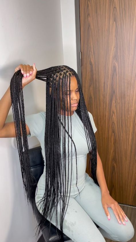 houstonbraidstyle on Instagram: Small Knotless braids + Hip length on this beauty 😻😻😻. 🔴May booking open ! Click the link in my bio to book your appointment 💕. • • • • •… Noteless Braids Black Long, Single Braids Hairstyles, African Soap, Small Box Braids, Big Afro, Braided Hairstyles For Black Women Cornrows, Feed In Braids Hairstyles, Single Braids, Quick Braided Hairstyles