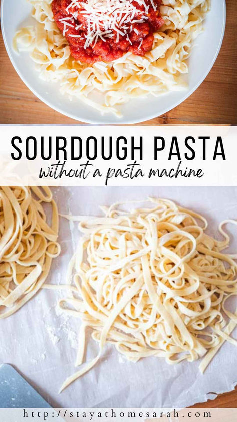 Homemade Sourdough Pasta Recipe - Stay at Home Sarah Sourdough Spaghetti Noodles, Homemade Sourdough Pasta, Sour Dough Pasta, Sourdough Noodles Pasta, Sourdough Discard Noodles, Sourdough Lasagna Noodles, Sourdough Discard Pasta, Sourdough Noodles, Sourdough Pasta Recipe