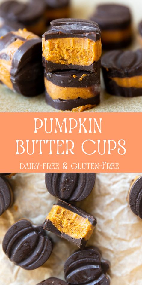 Halloween Treats Ideas Gluten Free, Chocolate Pumpkin Recipes, Halloween Treat Healthy, Healthier Halloween Treats, Dairy Free Halloween Appetizers, Pumpkin Chocolate Recipes, Recipes With Pumpkin Butter, Healthy Dark Chocolate Recipes, Pure Pumpkin Recipes Easy