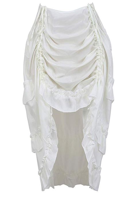 Amazon.com: Kranchungel Womens Steampunk Skirt Pirate Costume Victorian Cosplay Ruffle High Low Outfits 5X-Large/6X-Large White: Clothing Corset With Skirt, Steampunk Wedding Dress, Pirate Dress, Skirt Dance, Steampunk Skirt, Gothic Skirt, Short Pollera, Plus Size Halloween Costume, Plus Size Cosplay