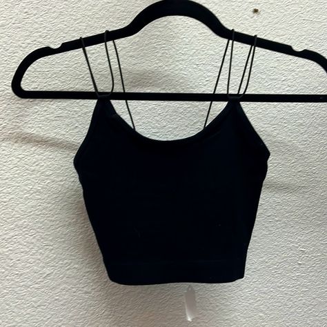 Double String Spaghetti Strap Cami Black Lace Trim Cami Top, Blue Cami, Satin Camisole, Lace Trim Cami, Black Camisole, Silk Cami, Short Sleeve Dress Shirt, Spaghetti Strap Tank Top, Strappy Top