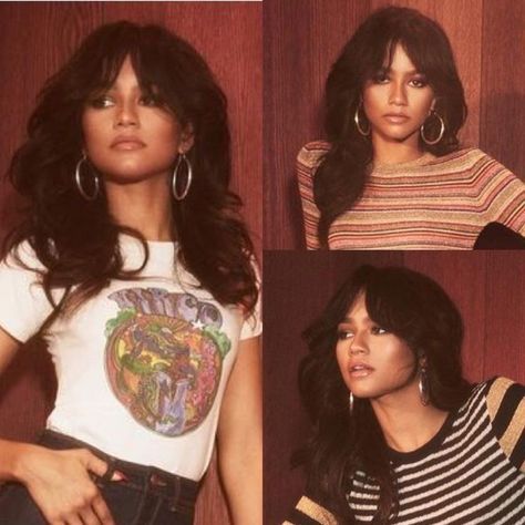 Zendaya Curtain Bangs, Iconic Duos To Dress Up As, Alana Lintao Icon, 70s Inspired Hairstyles, Zendaya Euphoria, Mode Zendaya, Estilo Zendaya, Zendaya Hair, Zendaya Style