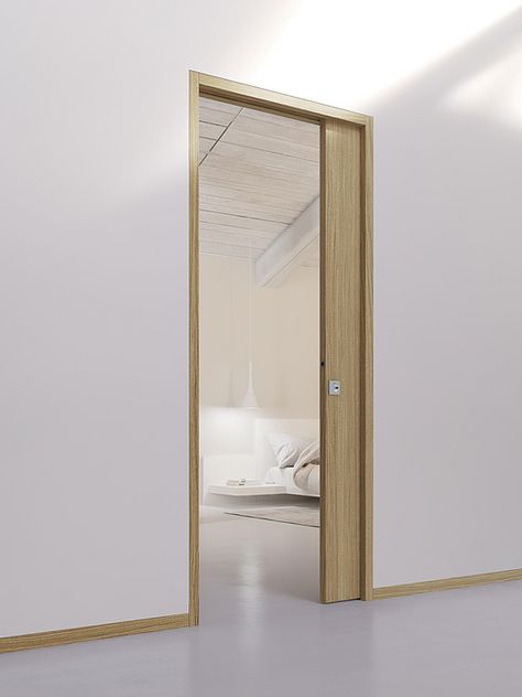 Gallery of Sliding Pocket Door - ECLISSE Shodō - 6 Pocket Door System, Sliding Pocket Door, Living Room Wall Color, Room Wall Colors, Sliding Pocket Doors, Door Frames, Internal Door, Masonry Wall, Mirror Design Wall