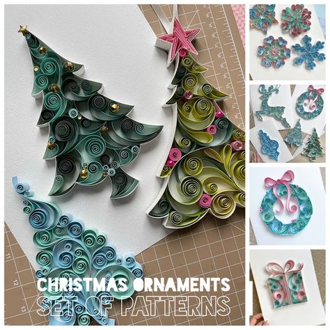 Patterns of Christmas ornaments to make in QUILLING - Winter | Inspire Uplift Free Quilling Patterns, Flowers Quilling, Quilled Christmas, Diy Quilling Crafts, Christmas Quilling, Christmas Ornaments Patterns, Quilling Pattern, Paper Quilling For Beginners, Fancy Christmas