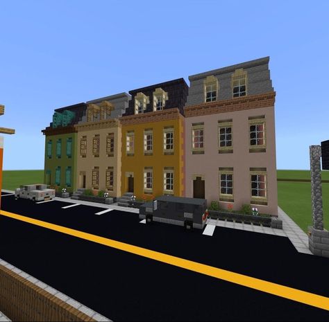 Minecraft Nyc Buildings, Minecraft City Street, Minecraft Apartment Building, Minecraft Town Square, Minecraft Medieval House, Minecraft Modern City, Minecraft Shops, Nyc House, Minecraft City Buildings