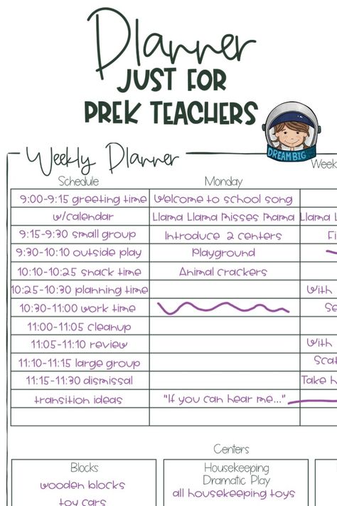 Preschool Teacher Planner This ink friendly prek teacher planner has printables to meet all of your teacher planning needs. The planner is designed to print front-to-back in black and white, ideal for a teacher binder.   #teacherplanner #lessonplans #preschool #pre-k #backtoschool Preschool Teacher Planner, Preschool Teacher Tips, Preschool Planner, Student Daily Planner, Teacher Binder Organization, Student Information Sheet, Weekly Lesson Plan Template, Prek Teacher, Student Planner Printable