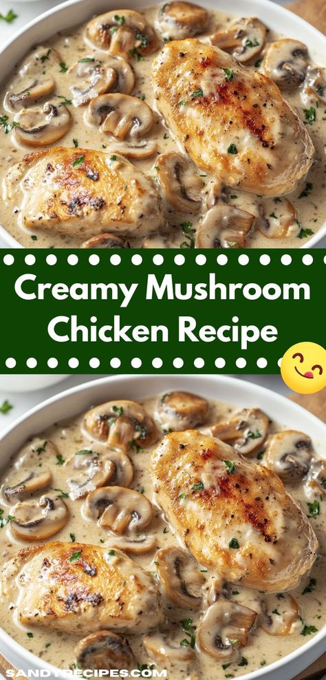 Looking for a delicious family dinner? This Creamy Mushroom Chicken Recipe is packed with flavor and easy to make. Perfect for busy weeknights, it’s sure to become a favorite in your home. Chicken Diane, Mushroom Chicken Recipe, Creamy Mushroom Chicken, Chicken Mushroom Recipes, Creamy Mushroom Sauce, Chicken Breast Seasoning, Creamy Mushrooms, Mushroom Sauce, Cook Chicken Breast