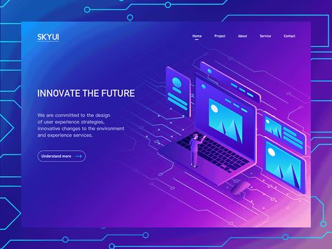 Technology web by JONDesigner Cool Web Design, Gif Website, Technology Websites, Simple Web Design, Technology Posters, Technology Hacks, Design And Technology, Isometric Design, Web Technology