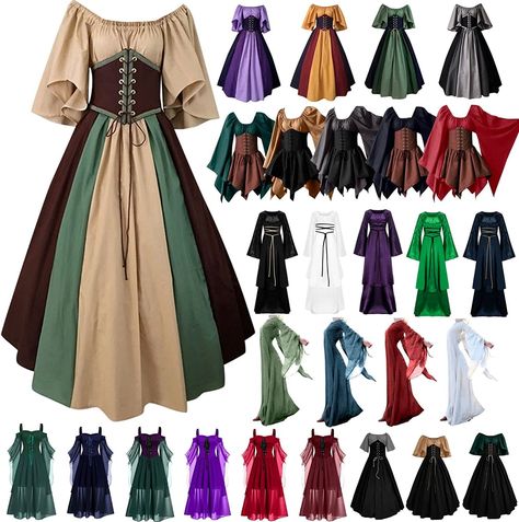 Plus Size Fairy Costume, Medieval Costume Women, Fairy Costume Women, Medieval Dress Pattern, Victorian Ball Gowns, Plus Size Corset Dress, Fair Outfits, Steampunk Dress, Ren Fair