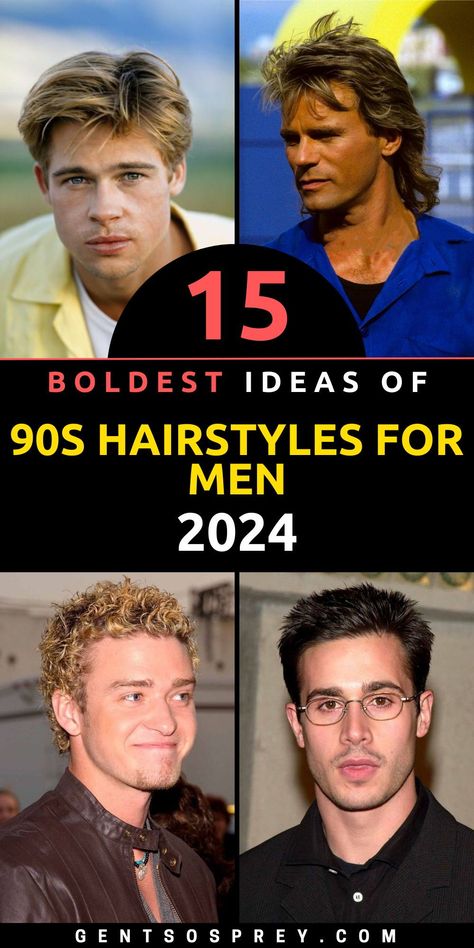 Relive the glory days of the '90s with our collection of men's hairstyles that pay homage to this iconic era. In 2024, these retro looks are making a strong comeback, and you can be a part of this trend. Whether you prefer short, long, wavy, curly, or straight hair, we've got the '90s hairstyle for you. Dive into the world of black, long curly, undercut, Japanese, and other classic '90s styles and add a touch of nostalgia to your modern appearance. Boys 90s Haircut, 90s Men Haircut, 90s Hairstyles Men Long, Vintage Mens Hairstyles, Long Curly Undercut, 2000 Hairstyles Early 2000s, Mens 90s Hairstyles, Retro Mens Hairstyles, 90s Male Hairstyles