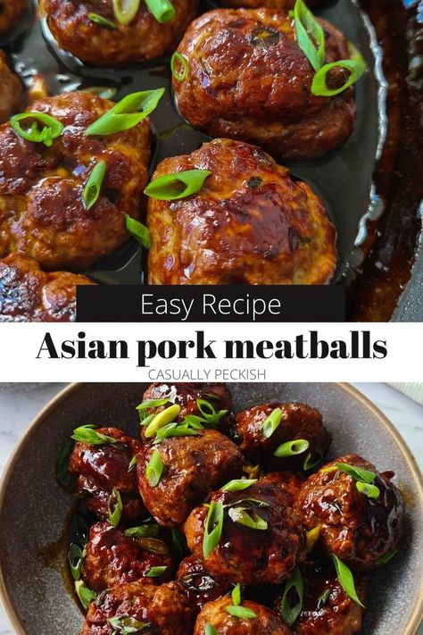 Sticky Asian Pork, Asian Pork Meatballs, Recipes Using Pork, Asian Meatballs, Minced Meat Recipe, Sweet Pork, Asian Pork, Meatball Recipes Easy, Pork Meatballs