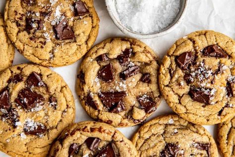 Brown Butter Chocolate Chunk Cookies - Kroll's Korner Gluten Free Buttermilk Biscuits, The Loopy Whisk, Loopy Whisk, Vegan Chocolate Brownies, Homemade Flour, Gf Cookies, Brown Butter Cookies, Gluten Free Pie Crust, Perfect Cookies