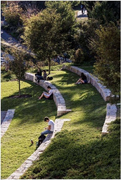 Inclusive Design Architecture, Green Amphitheater, Community Park Design, Sensory Trail, Public Garden Architecture, Eco Camp, Landscape Stairs, Sloped Backyard, Urban Landscape Design