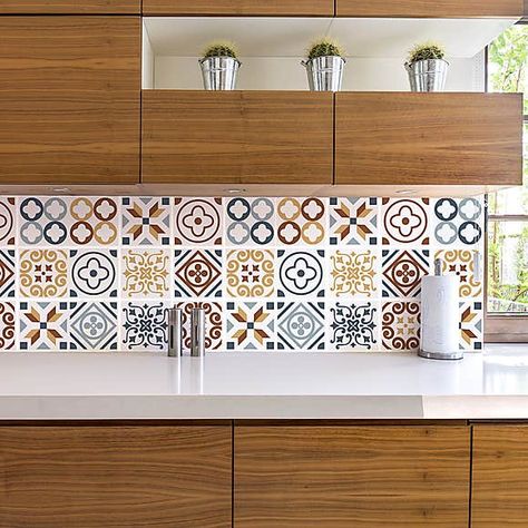 Machuca Tiles, Mosaic Tile Stickers, Turkish Tile, Wall Stickers Wallpaper, Peel N Stick Backsplash, Brown Kitchens, Mosaic Decor, Wall Stickers Kids, Kitchen Tile