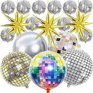 Disco Party Decor, Disco Balloons, Disco Ball Balloons, Dance Party Theme, Ball Balloons, Exploding Star, Music Bingo, Silver Disco Ball, Dance 2023