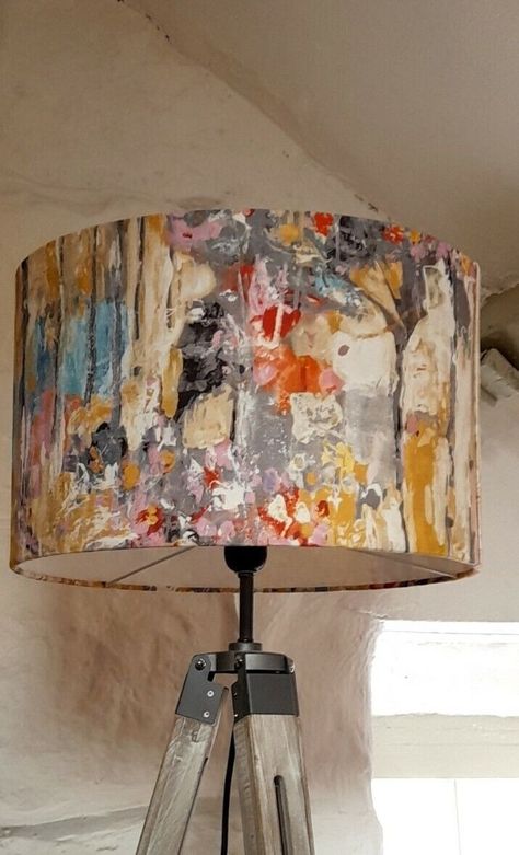 Lampshade Drum Abstract charcoal handmade Pendant Floor Lamp large drum | eBay Ribbon Lampshade, Drum Floor Lamp, Hand Painted Lamp Shade, Floor Lamp Made From Drums, Colorful Lampshades, Lace Lampshade, Farmhouse Floor Lamps, Wire Lampshade, Water Colour Lamp Shade