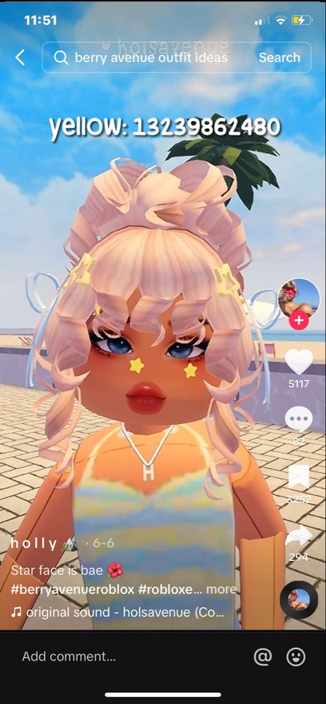 Libra Flower, Blonde Hair Roblox, Star Face, Girl Code, Coding Clothes, Roblox Codes, Pink Stars, Berry, Girl Outfits