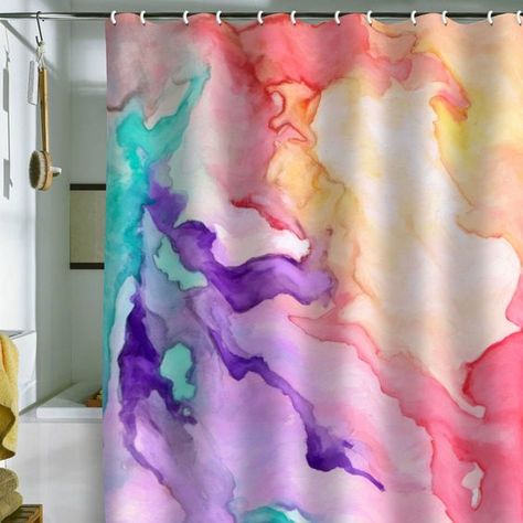 Tie Dye Marble Shower Curtain – SKYDYED Watercolor Curtains, Do It Yourself Decoration, Ty Dye, How To Tie Dye, The Shower, Fabric Shower Curtains, Deny Designs, How To Dye Fabric, Fabric Painting