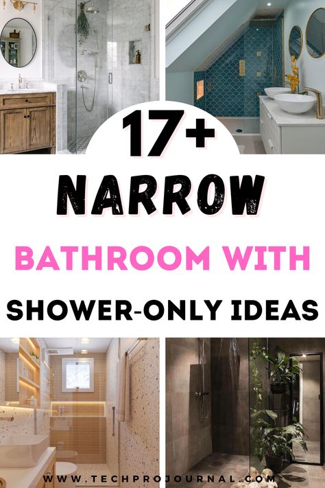 I'm always on the lookout for ways to make the most of small spaces, and these narrow bathroom with shower-only ideas do just that. From sleek glass doors to creative tile work, check out the best narrow bathroom with shower-only ideas to transform your space. Shower By The Window, Stand Up Shower For Small Bathroom, Long Narrow Shower Room Ideas, Bathroom Remodel Narrow Layout, Tiny Narrow Bathroom Ideas, Long Narrow Bathroom Ideas Layout, Narrow En Suite Ideas, Small Shower Room Tiles Ideas, Small Full Bathroom Shower Only