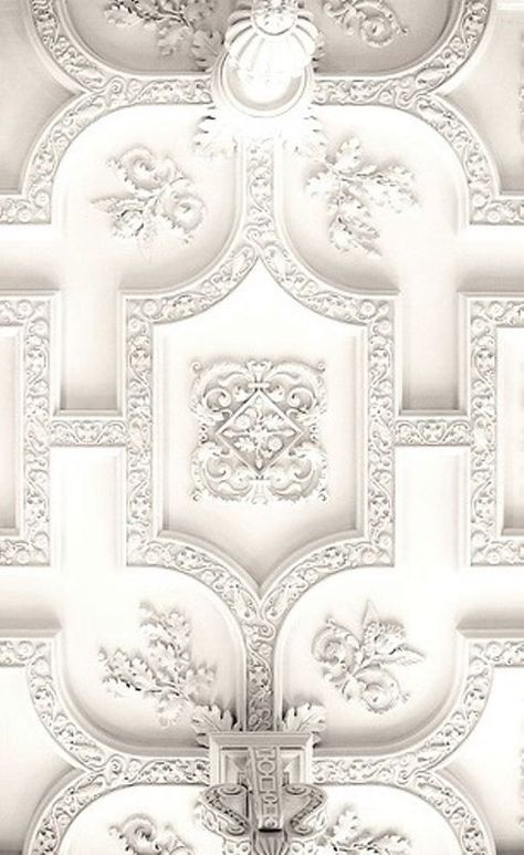 White Detailed Plaster Ceilings  | Architecture Decor Ceilings | Rosamaria G Frangini Plaster Ceiling Design, Wal Art, Plaster Ceiling, Ceiling Detail, Fixer Upper Style, White Ceiling, The Ceiling, Shades Of White, Facades