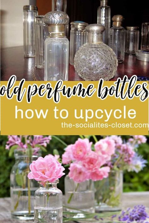 Used Perfume Bottles Ideas, What To Do With Old Perfume Bottles, Repurposed Perfume Bottles, What To Do With Old Bottles, Old Perfume Bottles Repurpose, Empty Perfume Bottle Ideas, Reuse Perfume Bottles, Perfume Bottle Ideas, Storing Memorabilia