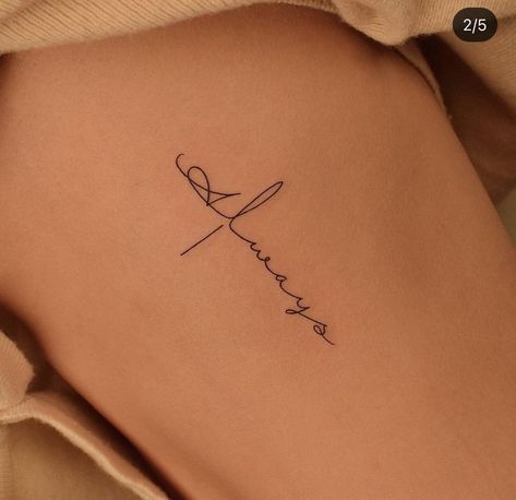 Hope Cursive Tattoo, Feminine Clavicle Tattoos, Tattoo For Remembering Someone, Synchronicity Tattoo, Until The End Tattoo, Feminine Tattoos Small Unique, Always Tattoo Ideas, Womens Tattoos Small, Small Cursive Tattoo