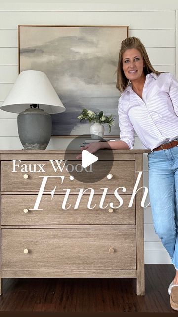 Faux Stain Furniture, Paint Washed Kitchen Cabinets, Faux Wood Contact Paper, Staining Plywood Furniture, Wood Looking Paint, Faux Wood Stain How To Paint, Faux Wood Furniture Painting, Pottery Barn Sausalito Finish Diy, Best Paint For Furniture Wood